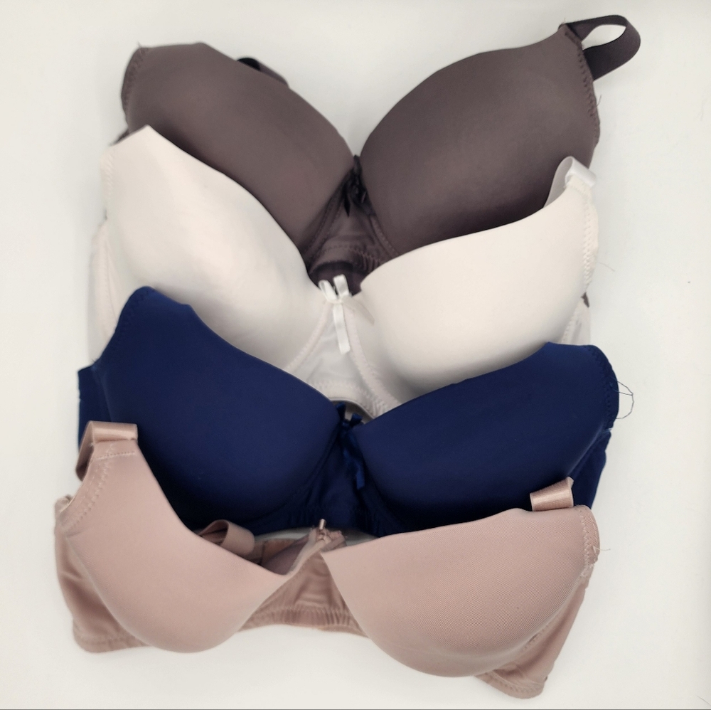 Mamia Women's Bra Set 34DD White Navy Gray Nude